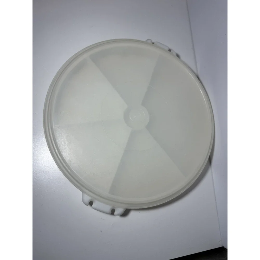 Vintage Tupperware White Party Susan Divided Vegetable Relish Tray w Lid #224-9‎